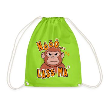 Nööö... Lass Ma' Lustiges Affen Design - Turnbeutel - Neongrün - Vorne