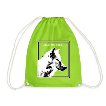 Wolf - Turnbeutel - Neongrün - Vorne