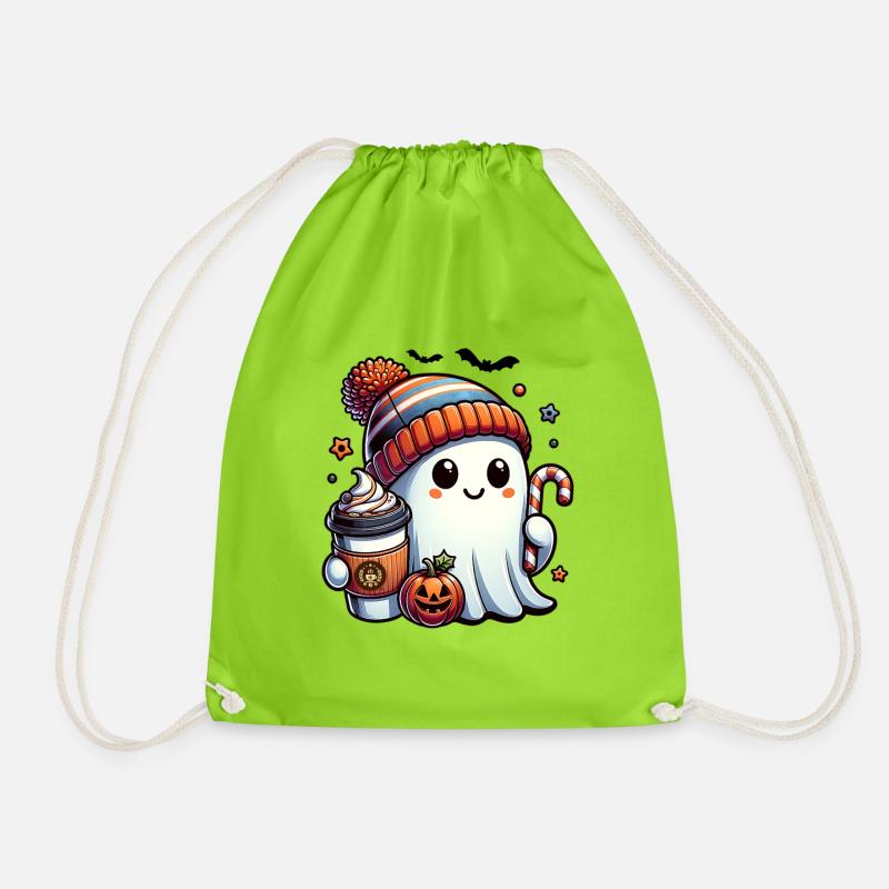 Halloween süßer Geist Shirt - Kaffeeshirt - Turnbeutel - Neongrün