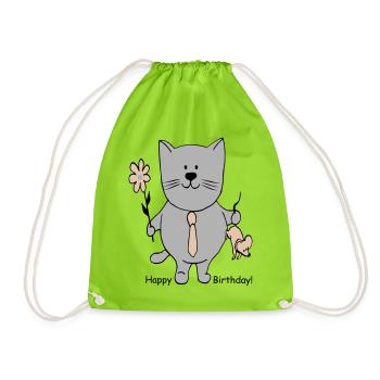 Happy Birthday - Drawstring Bag - neon green - Front