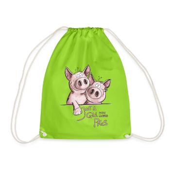 Just A Girl Who Loves Pigs Pig - Drawstring Bag - neon green - Front