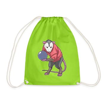 Beutelratte Bowling Bowlingkugel - Turnbeutel - Neongrün - Vorne