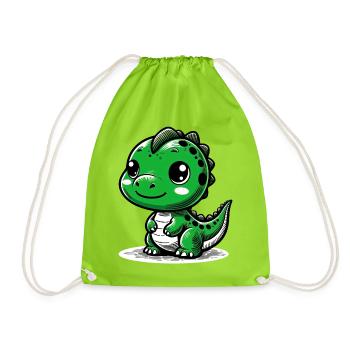 Dinosaurier - Turnbeutel - Neongrün - Vorne
