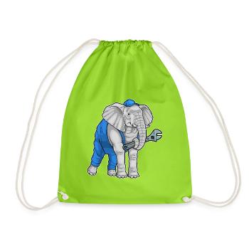 Atelier de clé mécanique pour éléphants - Sac de sport léger - vert néon - Devant