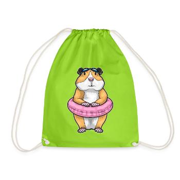 Natation de hamsters dans l’anneau d’été - Sac de sport léger - vert néon - Devant