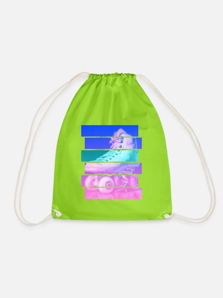 Rollschuh - Turnbeutel - Neongrün