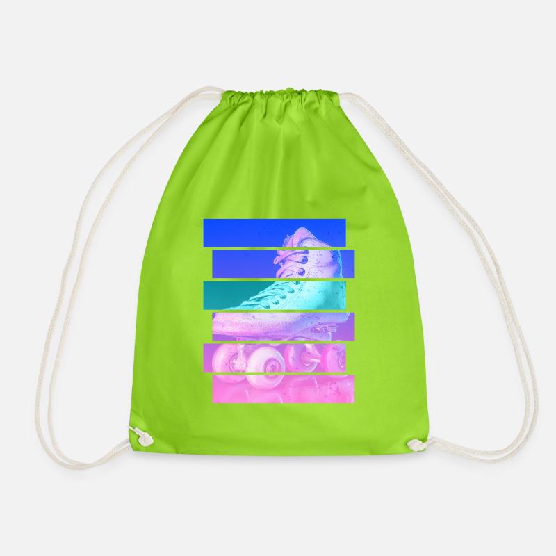 Rollschuh - Turnbeutel - Neongrün
