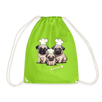 Carlin Chien Chien Cuisinier Cuisiniers Cuisinier - Sac de sport léger - vert néon - Devant