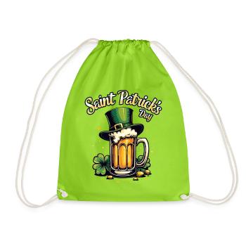 Bière de la Saint-Patrick - Sac de sport léger - vert néon - Devant