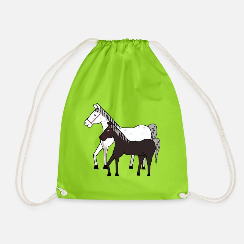 Pferd Pferde Pony - Turnbeutel - Neongrün