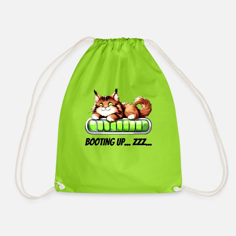Booting Up Zzz - Chat in Nap Mode - Drawstring Bag - neon green