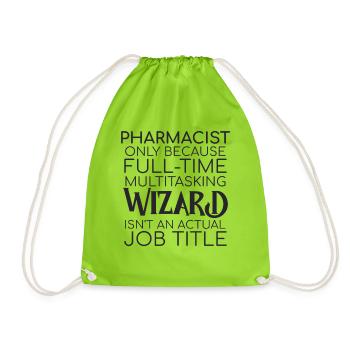 Pharmacist Wizard Pharmacy - Drawstring Bag - neon green - Front