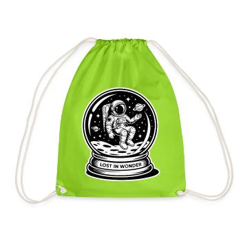 Perdu dans la merveille : Star Astronaut - Sac de sport léger - vert néon - Devant