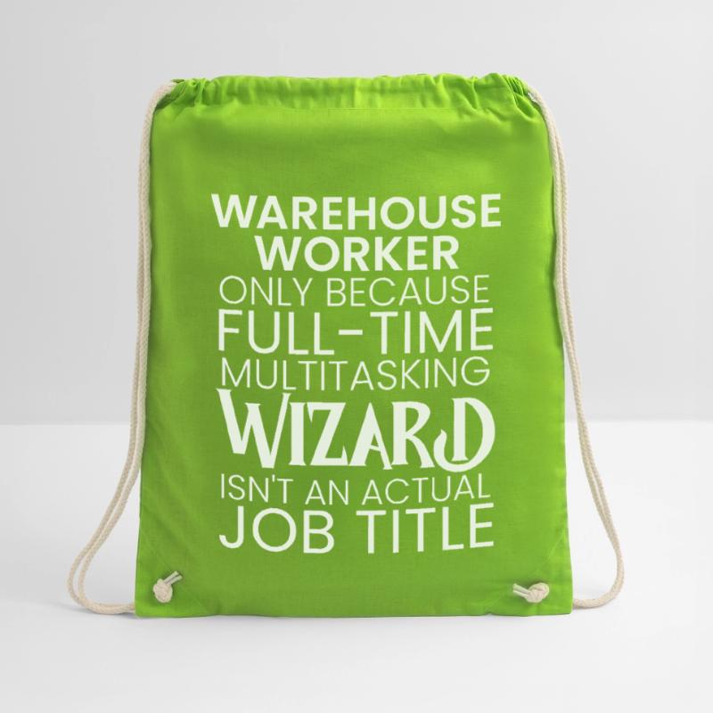 Warehouse Worker multitasking Wizard Drawstring Bag