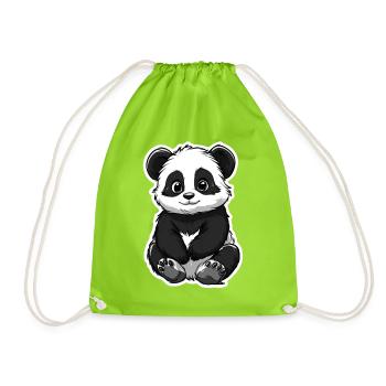 Ours panda mignon - Sac de sport léger - vert néon - Devant