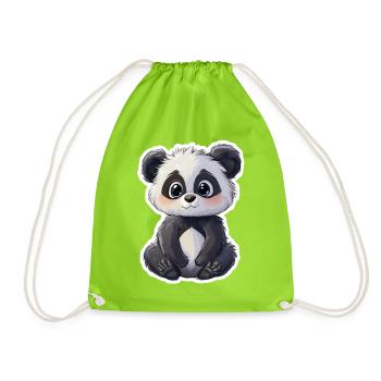 Ours panda mignon - Sac de sport léger - vert néon - Devant