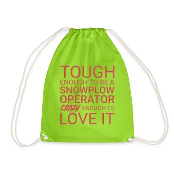 Snowplow Operator Crazy - Drawstring Bag - neon green - Front