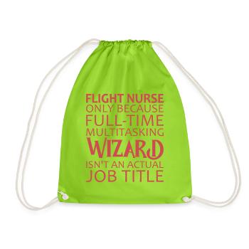 Flight Nurse Wizard Luftrettung - Turnbeutel - Neongrün - Vorne