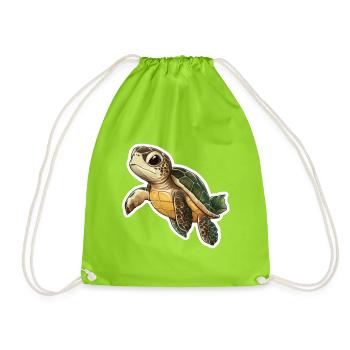 Tortue - Sac de sport léger - vert néon - Devant