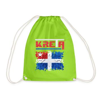 Kreatives Puzzle-Design mit Norwegischer Flagge - Turnbeutel - Neongrün - Vorne