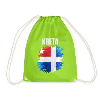 Colorful Scandinavian Flag Art - Drawstring Bag - neon green - Front