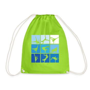 Break Dance Poses 80s 90s Style Hip Hop Hommage - Sac de sport léger - vert néon - Devant