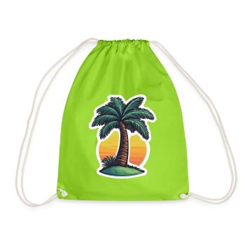 Palm tree - Drawstring Bag - neon green - Front