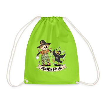Halloween Pumpkin Patrol Illustration - Turnbeutel - Neongrün - Vorne