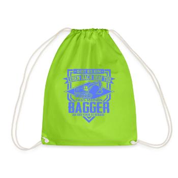 Baggerfahrer Sprüche Baugeräteführer Hochbau - Turnbeutel - Neongrün - Vorne