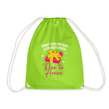 Révélation du sexe de Noël du futur papa - Sac de sport léger - vert néon - Devant