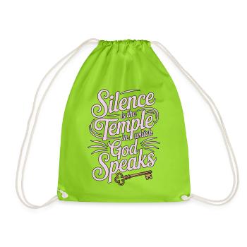 Silence – God Speaks Design - Turnbeutel - Neongrün - Vorne