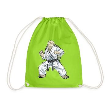 Tortue Karaté Arts Martiaux - Sac de sport léger - vert néon - Devant