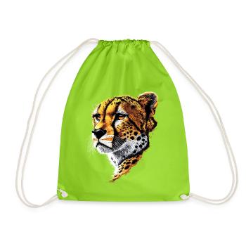Guépard Guépard Gros chat Amoureux des chats Guépard - Sac de sport léger - vert néon - Devant