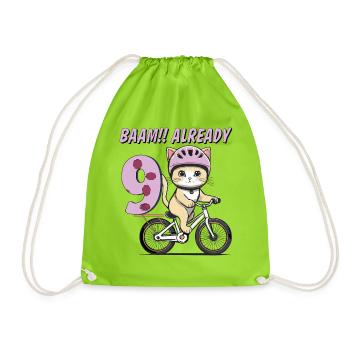 VÉLO CHAT BAAM !! DÉJÀ NEUF - Sac de sport léger - vert néon - Devant