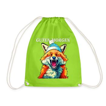 FOX GOOD MORNING - Drawstring Bag - neon green - Front