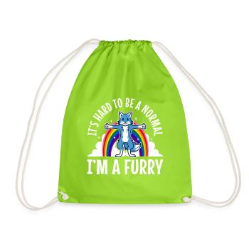 It's Hard To Be A Normal I'm A Furry - Turnbeutel - Neongrün - Vorne