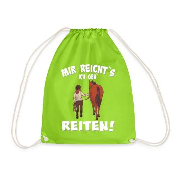 Mir reicht's Reiten statt reden - Turnbeutel - Neongrün - Vorne