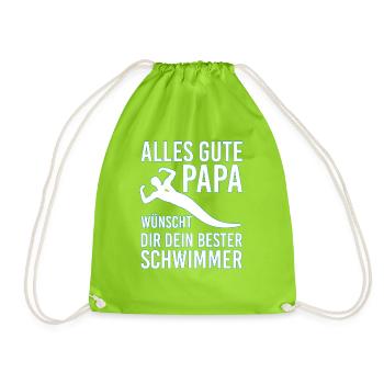 Alles Gute Papa wünscht dir dein bester Schwimmer - Turnbeutel - Neongrün - Vorne