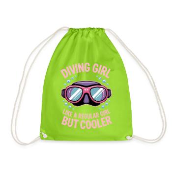 Plongée Dire Fille Drôle Plongée Cadeau - Sac de sport léger - vert néon - Devant