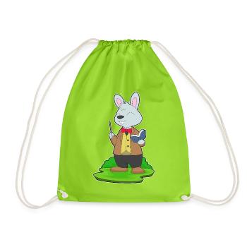 École de livres Bunny Teacher - Sac de sport léger - vert néon - Devant