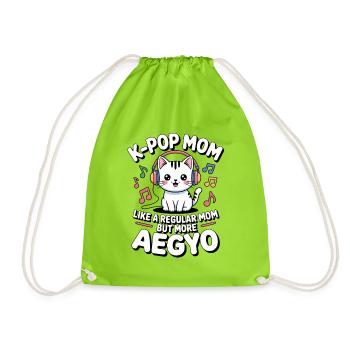 K-Pop Mama Lustig Korea Musik Aegyo - Turnbeutel - Neongrün - Vorne