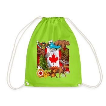 Canada Pride - Drawstring Bag - neon green - Front
