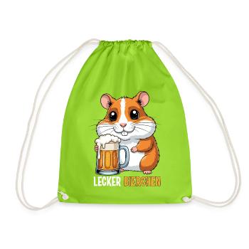 Lecker Bierchen - Turnbeutel - Neongrün - Vorne