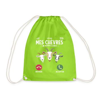 Mes chèvres m’appellent humour fermier et élevage - Sac de sport léger - vert néon - Devant