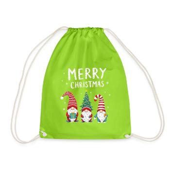 Joyeux Noël Gnome et arbre de Noël - Sac de sport léger - vert néon - Devant
