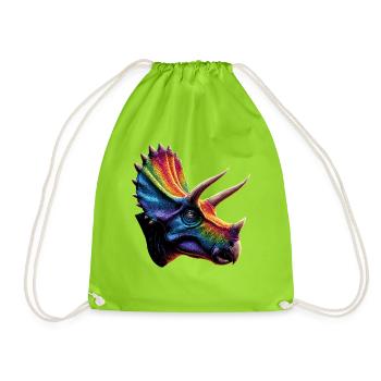 Triceratops Dinosaure Dinos Triceratops Dino - Sac de sport léger - vert néon - Devant