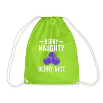Blueberry Funny Fruit Fruit Blueberry Vintage B - Drawstring Bag - neon green - Front