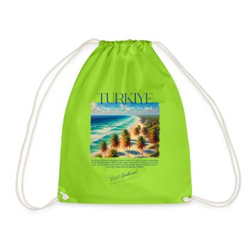 Türkei Bodrum Strand Urlaub Design – Visit Bodrum - Turnbeutel - Neongrün - Vorne