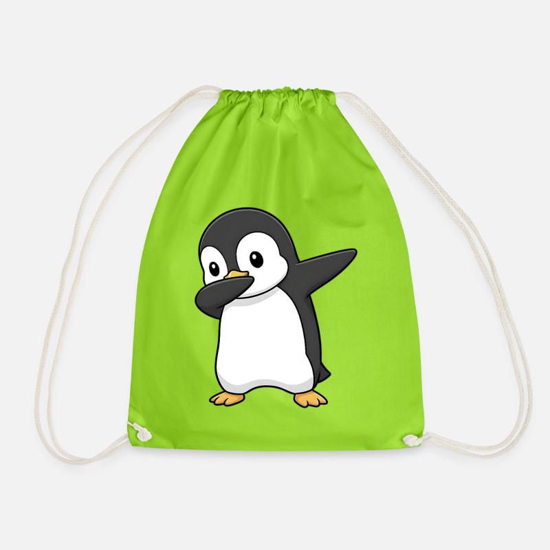 Dabbing Pinguin - Turnbeutel - Neongrün