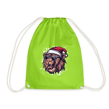 Lion Noël Drôle - Sac de sport léger - vert néon - Devant